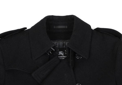 BURBERRY BLACK LABEL Melton Wool Removable Coat Black Size M