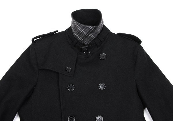 BURBERRY BLACK LABEL Melton Wool Removable Coat Black Size M