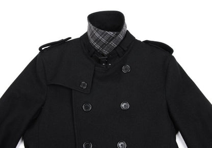 BURBERRY BLACK LABEL Melton Wool Removable Coat Black Size M