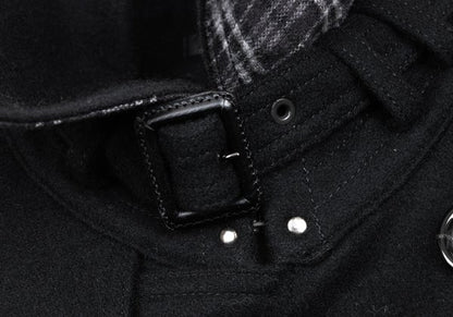 BURBERRY BLACK LABEL Melton Wool Removable Coat Black Size M