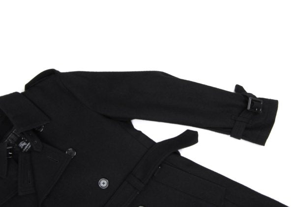 BURBERRY BLACK LABEL Melton Wool Removable Coat Black Size M