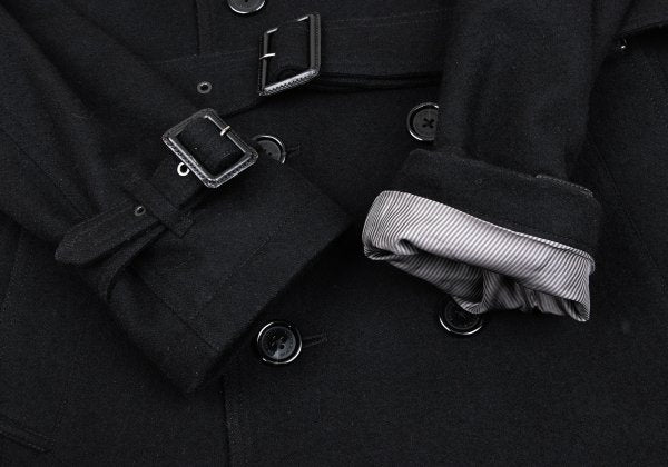 BURBERRY BLACK LABEL Melton Wool Removable Coat Black Size M
