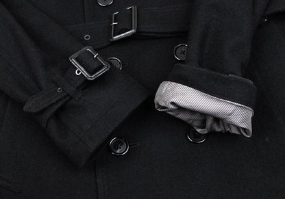 BURBERRY BLACK LABEL Melton Wool Removable Coat Black Size M