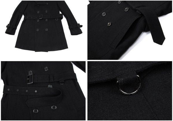 BURBERRY BLACK LABEL Melton Wool Removable Coat Black Size M