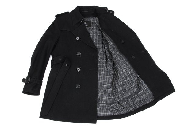 BURBERRY BLACK LABEL Melton Wool Removable Coat Black Size M