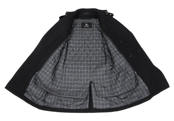 BURBERRY BLACK LABEL Melton Wool Removable Coat Black Size M