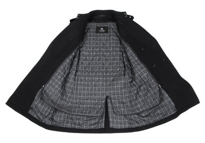 BURBERRY BLACK LABEL Melton Wool Removable Coat Black Size M