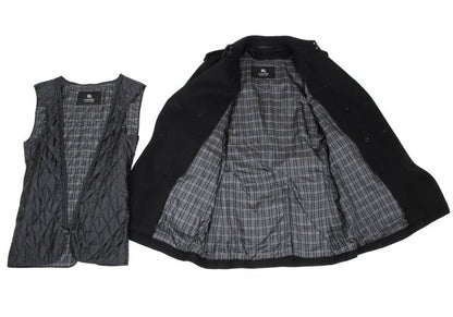 BURBERRY BLACK LABEL Melton Wool Removable Coat Black Size M
