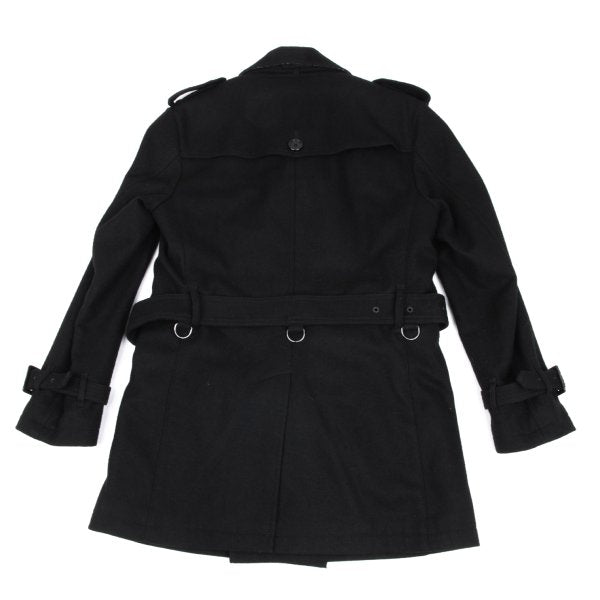 BURBERRY BLACK LABEL Melton Wool Removable Coat Black Size M
