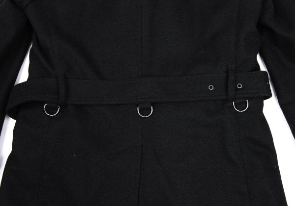 BURBERRY BLACK LABEL Melton Wool Removable Coat Black Size M