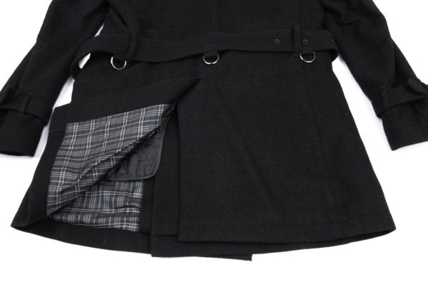 BURBERRY BLACK LABEL Melton Wool Removable Coat Black Size M