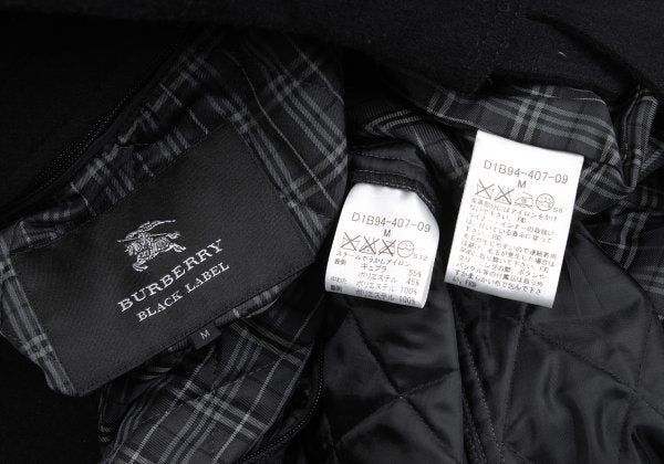 BURBERRY BLACK LABEL Melton Wool Removable Coat Black Size M