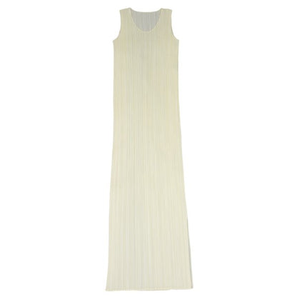 PLEATS PLEASE Pleated Sleeveless Dress Ivory Size 2