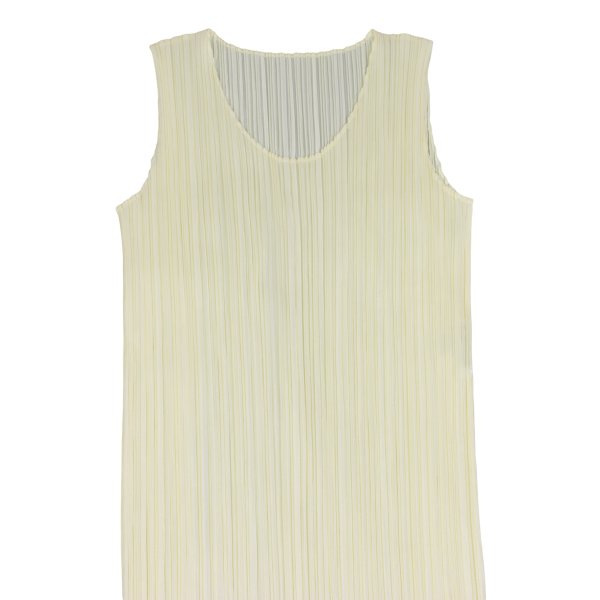 PLEATS PLEASE Pleated Sleeveless Dress Ivory Size 2