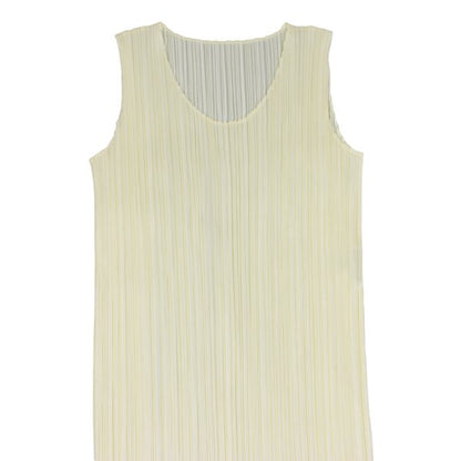 PLEATS PLEASE Pleated Sleeveless Dress Ivory Size 2
