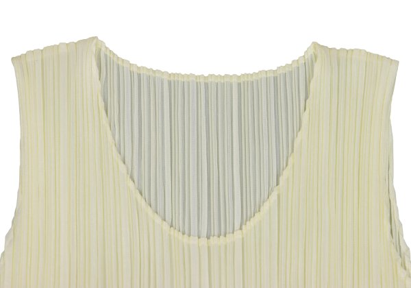 PLEATS PLEASE Pleated Sleeveless Dress Ivory Size 2