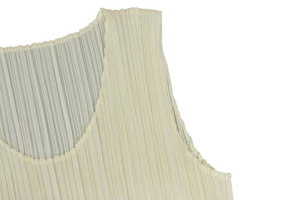 PLEATS PLEASE Pleated Sleeveless Dress Ivory Size 2
