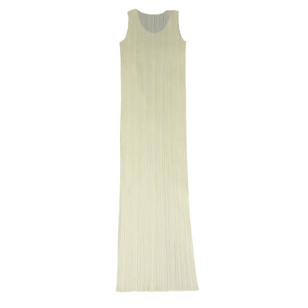 PLEATS PLEASE Pleated Sleeveless Dress Ivory Size 2