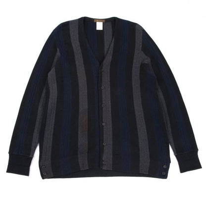 Y's for men Cotton Stripe Knit Cardigan Black Size M