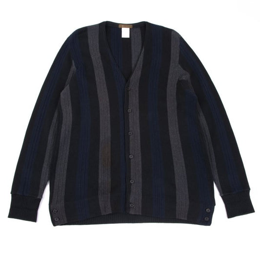Y's for men Cotton Stripe Knit Cardigan Black Size M