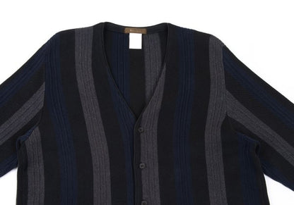 Y's for men Cotton Stripe Knit Cardigan Black Size M