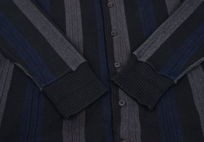 Y's for men Cotton Stripe Knit Cardigan Black Size M