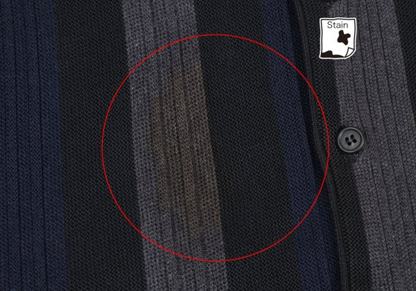 Y's for men Cotton Stripe Knit Cardigan Black Size M