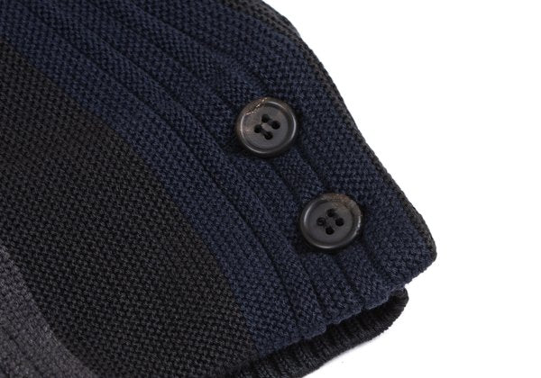 Y's for men Cotton Stripe Knit Cardigan Black Size M