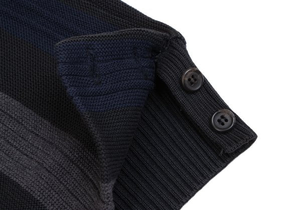 Y's for men Cotton Stripe Knit Cardigan Black Size M