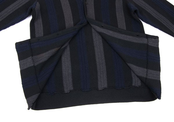 Y's for men Cotton Stripe Knit Cardigan Black Size M