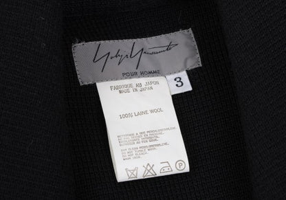 Yohji Yamamoto POUR HOMME Wool Knit Jacket Black Size 3