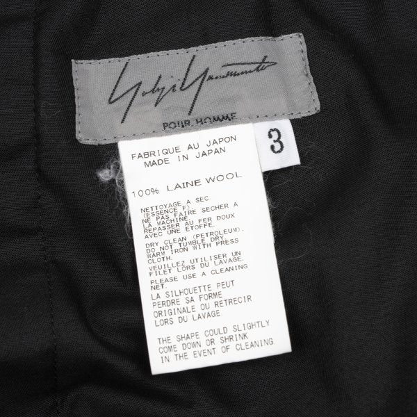 Yohji Yamamoto POUR HOMME Black Wool Cropped Pants Size 3