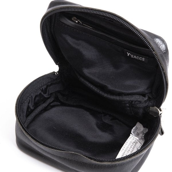 Y'SACCS Cow Leather Mini Pouch Black