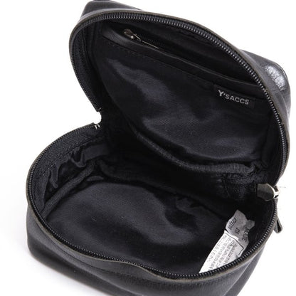 Y'SACCS Cow Leather Mini Pouch Black