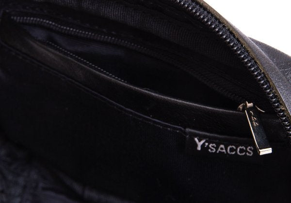 Y'SACCS Cow Leather Mini Pouch Black