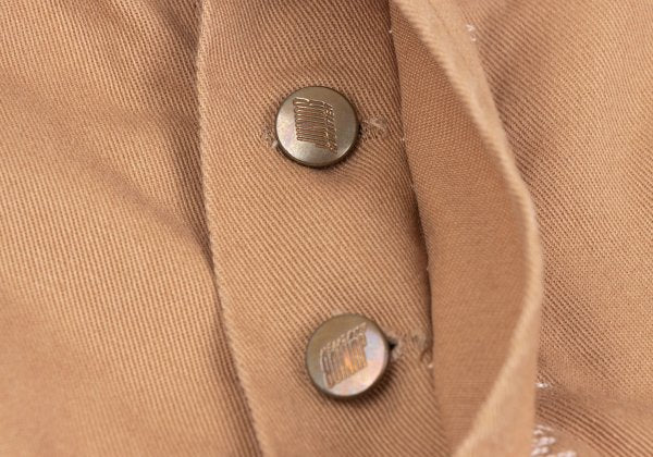 JUNIOR GAULTIER Sashiko Cotton Tapered Pants Beige Size 48