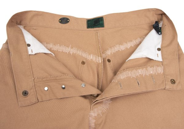 JUNIOR GAULTIER Sashiko Cotton Tapered Pants Beige Size 48