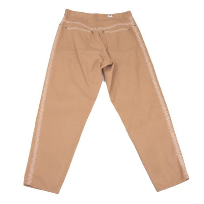 JUNIOR GAULTIER Sashiko Cotton Tapered Pants Beige Size 48