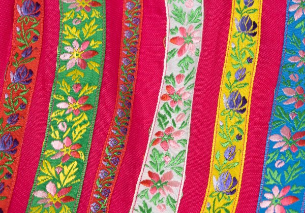 KENZO Linen Floral Taping Bustier Pink Multi Size 36
