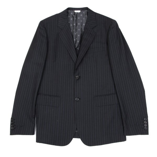 COMME des GARCONS HOMME DEUX Mohair Wool Black Navy Jacket Size L