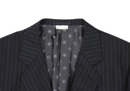 COMME des GARCONS HOMME DEUX Mohair Wool Black Navy Jacket Size L