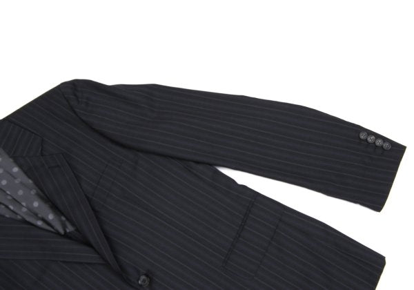 COMME des GARCONS HOMME DEUX Mohair Wool Black Navy Jacket Size L