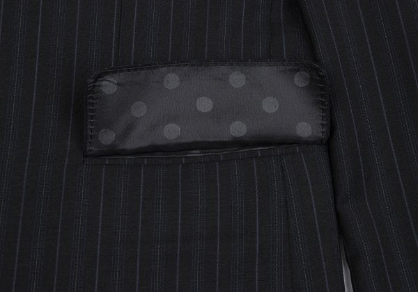 COMME des GARCONS HOMME DEUX Mohair Wool Black Navy Jacket Size L