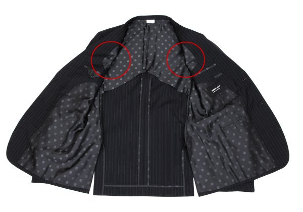 COMME des GARCONS HOMME DEUX Mohair Wool Black Navy Jacket Size L