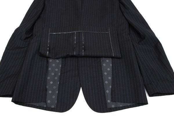COMME des GARCONS HOMME DEUX Mohair Wool Black Navy Jacket Size L