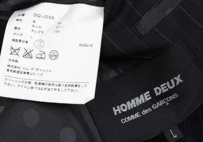 COMME des GARCONS HOMME DEUX Mohair Wool Black Navy Jacket Size L