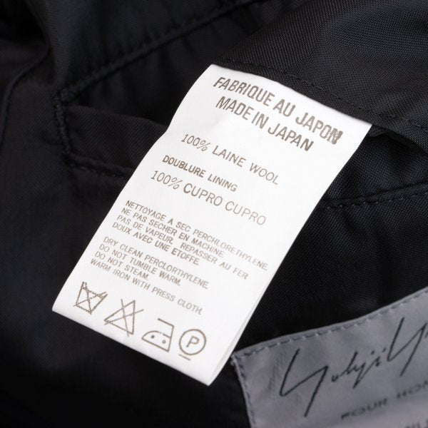 Yohji Yamamoto POUR HOMME Wool Gabardine Jacket Black Size 2