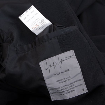 Yohji Yamamoto POUR HOMME Wool Gabardine Jacket Black Size 2