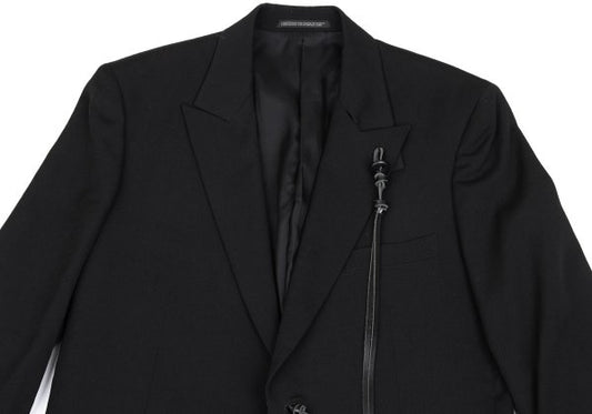 Yohji Yamamoto POUR HOMME Wool Gabardine Jacket Black Size 3