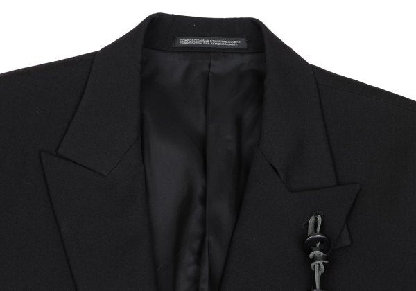 Yohji Yamamoto POUR HOMME Wool Gabardine Jacket Black Size 3